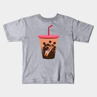 Diving for Milk Tea Pearls (Original Flavor) Kids T-Shirt